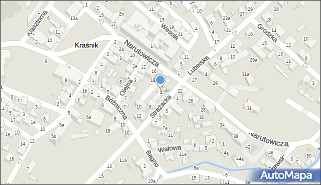 Kraśnik, Strażacka, 4, mapa Kraśnik