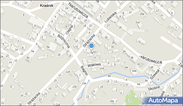 Kraśnik, Strażacka, 7a, mapa Kraśnik