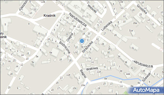 Kraśnik, Strażacka, 8, mapa Kraśnik