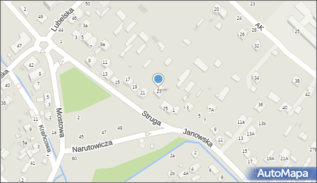 Kraśnik, Struga Andrzeja, 23, mapa Kraśnik