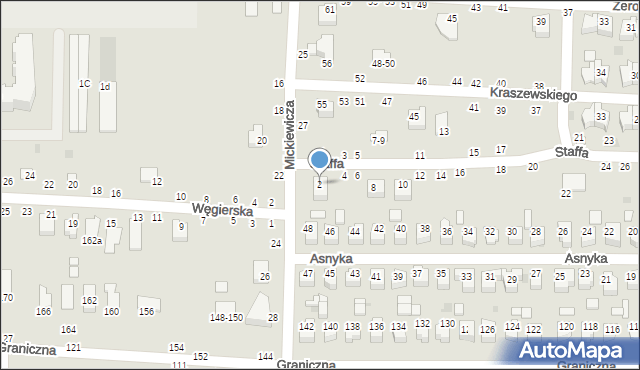 Kraśnik, Staffa Leopolda, 2, mapa Kraśnik