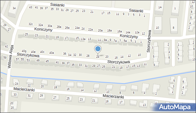 Kręczki, Storczykowa, 24, mapa Kręczki