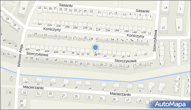 Kręczki, Storczykowa, 28, mapa Kręczki