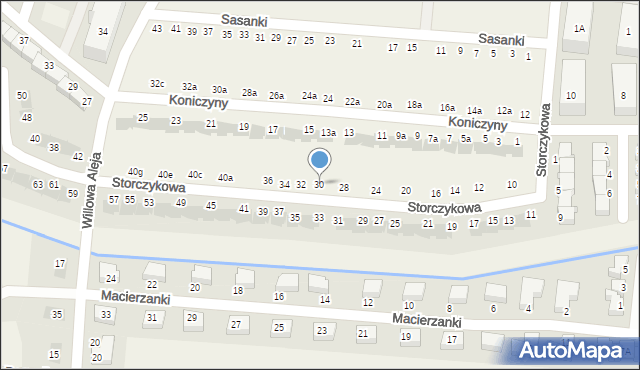 Kręczki, Storczykowa, 30, mapa Kręczki