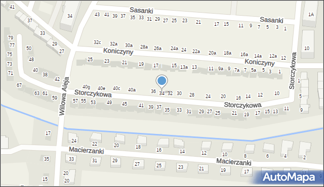 Kręczki, Storczykowa, 34, mapa Kręczki