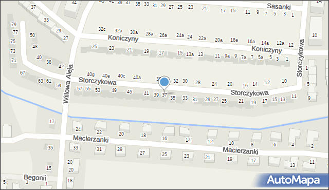 Kręczki, Storczykowa, 37, mapa Kręczki