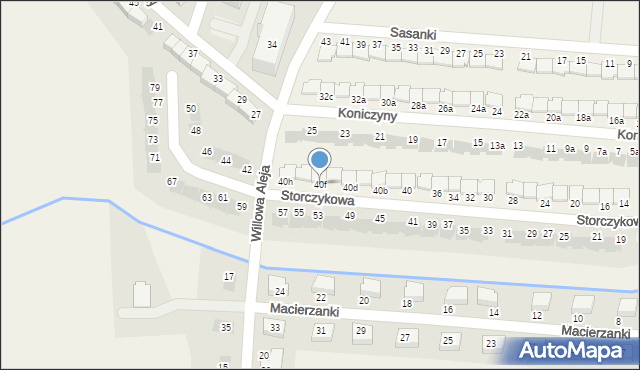 Kręczki, Storczykowa, 40f, mapa Kręczki