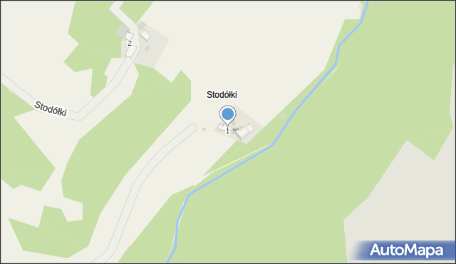 Krościenko nad Dunajcem, Stodółki, 1, mapa Krościenko nad Dunajcem