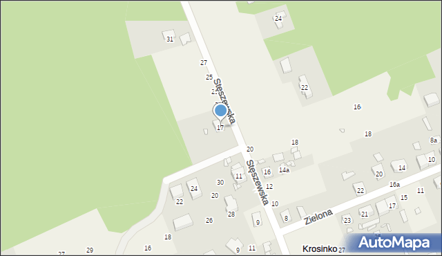 Krosinko, Stęszewska, 17, mapa Krosinko