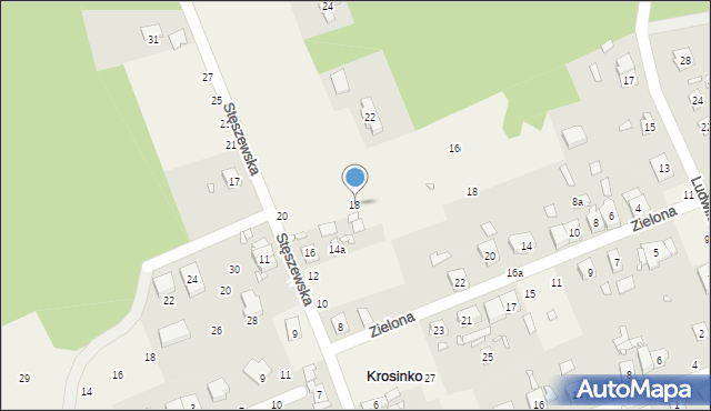 Krosinko, Stęszewska, 18, mapa Krosinko