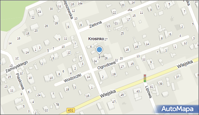 Krosinko, Stęszewska, 4, mapa Krosinko