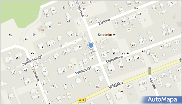 Krosinko, Stęszewska, 5, mapa Krosinko