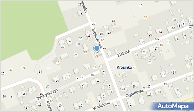 Krosinko, Stęszewska, 9, mapa Krosinko