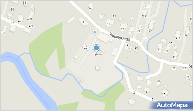 Krosno, Stapińskiego Jana, 12, mapa Krosna