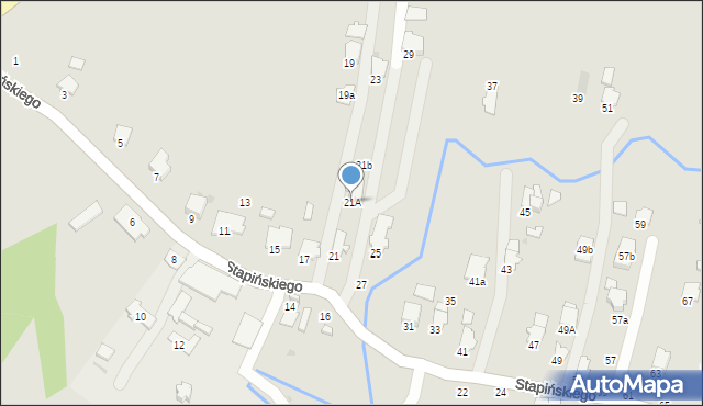 Krosno, Stapińskiego Jana, 21A, mapa Krosna