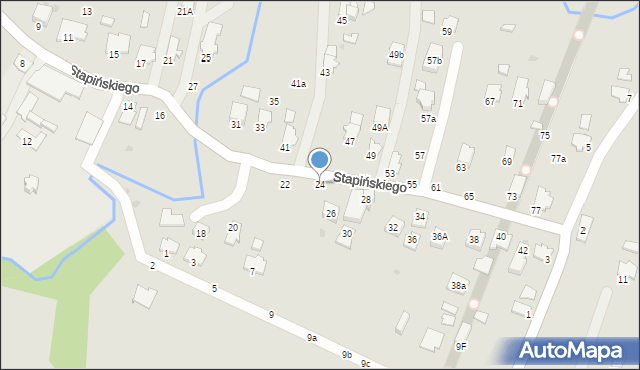 Krosno, Stapińskiego Jana, 24, mapa Krosna