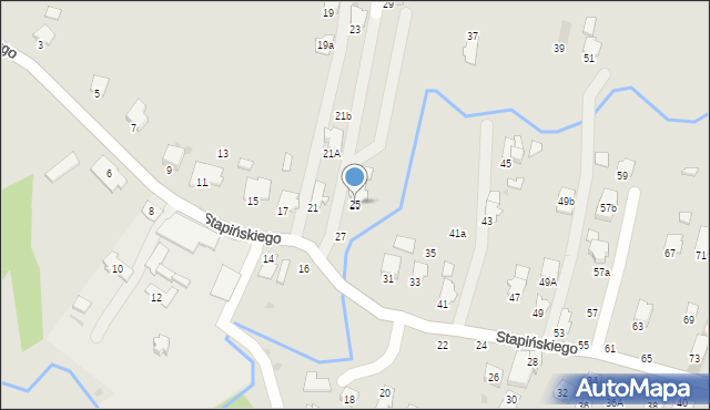 Krosno, Stapińskiego Jana, 25, mapa Krosna