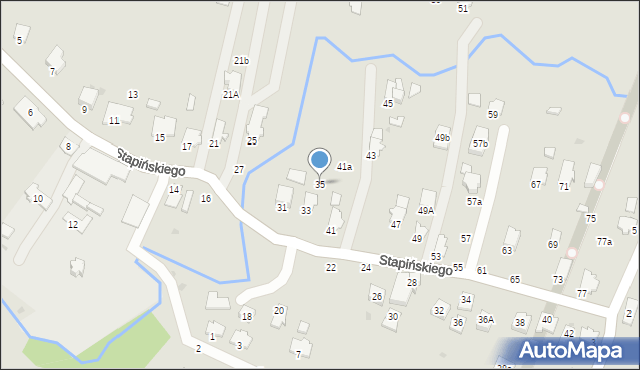 Krosno, Stapińskiego Jana, 35, mapa Krosna