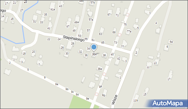 Krosno, Stapińskiego Jana, 36A, mapa Krosna