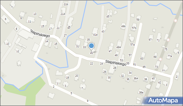 Krosno, Stapińskiego Jana, 41, mapa Krosna