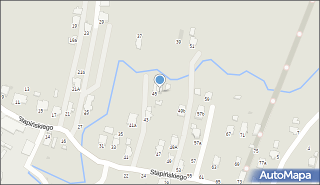 Krosno, Stapińskiego Jana, 45b, mapa Krosna