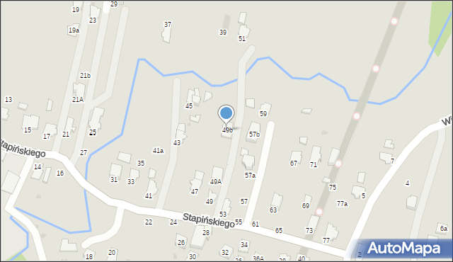 Krosno, Stapińskiego Jana, 49b, mapa Krosna