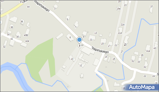 Krosno, Stapińskiego Jana, 8, mapa Krosna