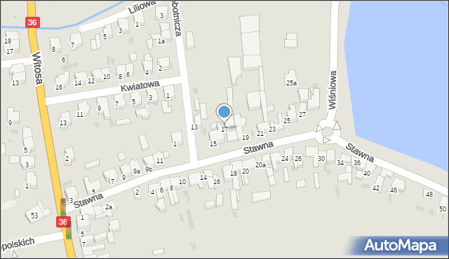 Krotoszyn, Stawna, 17, mapa Krotoszyna