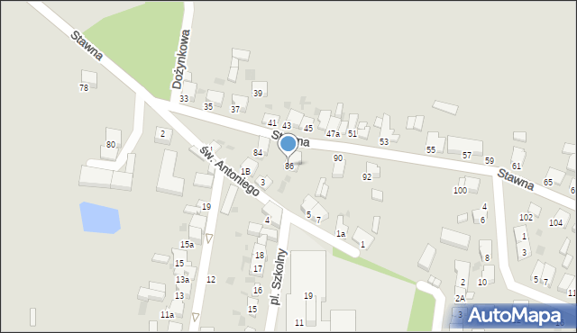 Krotoszyn, Stawna, 86, mapa Krotoszyna