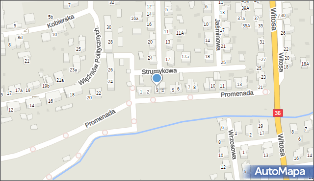 Krotoszyn, Strumykowa, 3, mapa Krotoszyna