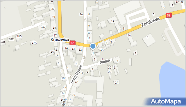 Kruszwica, Stary Rynek, 1, mapa Kruszwica