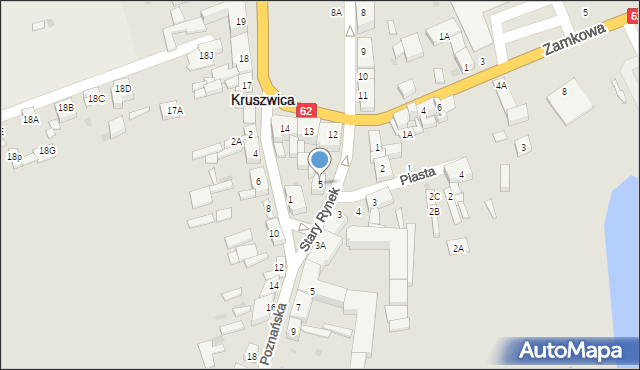 Kruszwica, Stary Rynek, 5, mapa Kruszwica