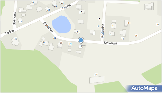 Kruszyn, Stawowa, 19, mapa Kruszyn