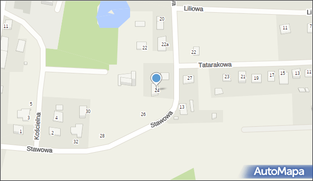 Kruszyn, Stawowa, 24, mapa Kruszyn