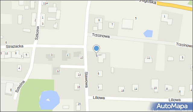 Kruszyn, Stawowa, 3, mapa Kruszyn