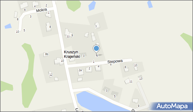 Kruszyn Krajeński, Stepowa, 5, mapa Kruszyn Krajeński