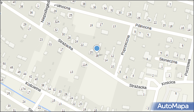 Kruszyna, Strażacka, 18, mapa Kruszyna