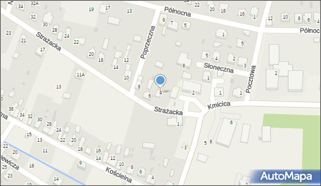 Kruszyna, Strażacka, 4, mapa Kruszyna