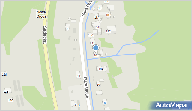 Krynica-Zdrój, Stara Droga, 10b, mapa Krynica-Zdrój