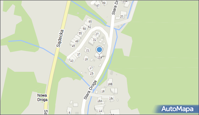 Krynica-Zdrój, Stara Droga, 11a, mapa Krynica-Zdrój