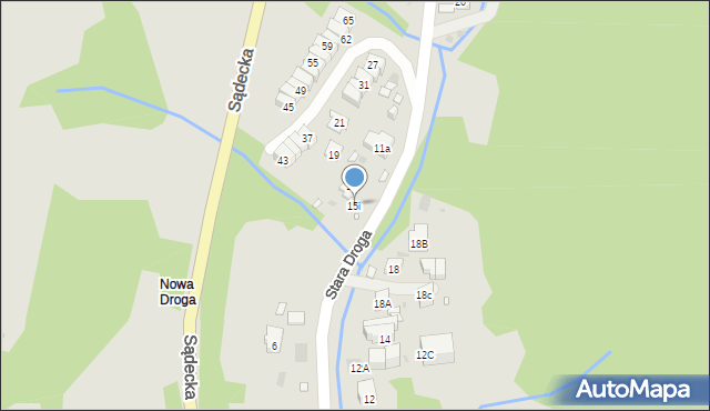 Krynica-Zdrój, Stara Droga, 15i, mapa Krynica-Zdrój