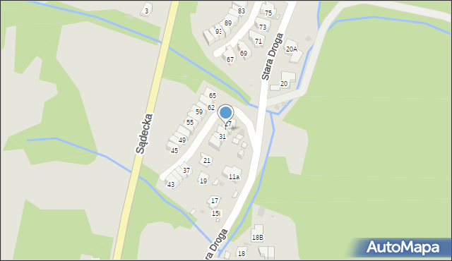 Krynica-Zdrój, Stara Droga, 29, mapa Krynica-Zdrój