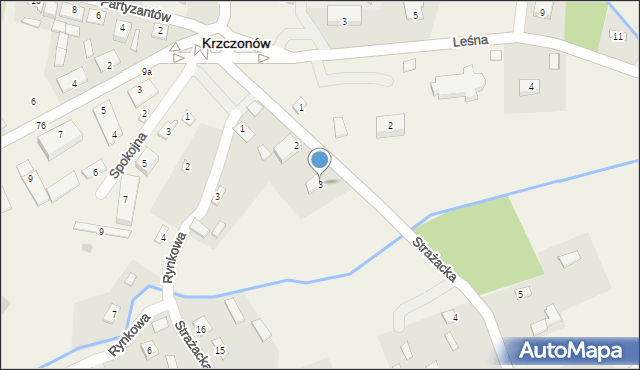 Krzczonów, Strażacka, 3, mapa Krzczonów