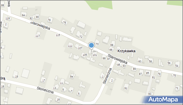 Krzykawka, Starowiejska, 103, mapa Krzykawka