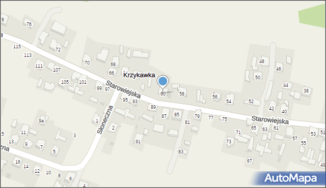 Krzykawka, Starowiejska, 60, mapa Krzykawka