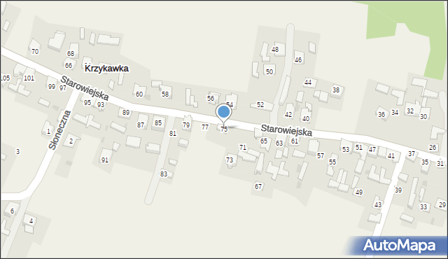 Krzykawka, Starowiejska, 75, mapa Krzykawka