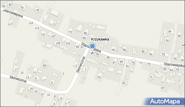 Krzykawka, Starowiejska, 95, mapa Krzykawka