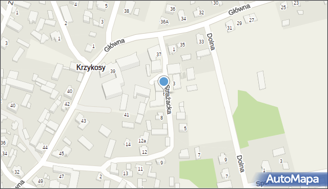 Krzykosy, Strażacka, 6, mapa Krzykosy