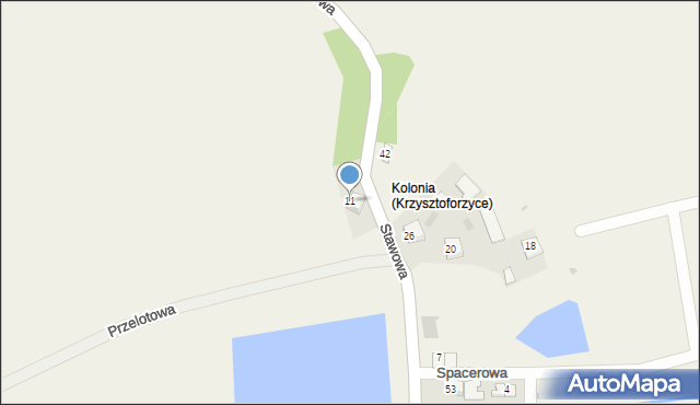 Krzysztoforzyce, Stawowa, 11, mapa Krzysztoforzyce