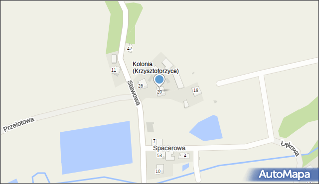 Krzysztoforzyce, Stawowa, 20, mapa Krzysztoforzyce